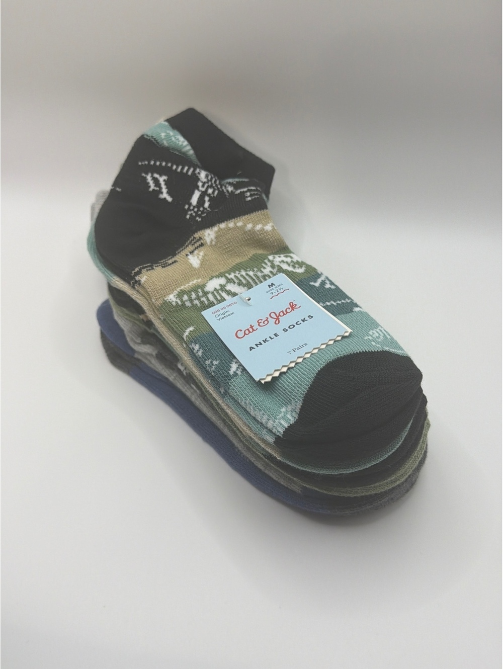 Cat & Jack Kids' Ankle Socks - Multi Color 7 pairs